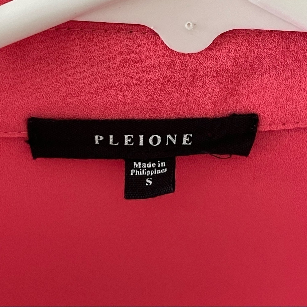 Pleione Blouse Pink Collar Pocket Elegant Polo Women’s Size Small - Picture 3 of 6